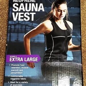 SPRI Women's Neoprene Sauna Vest Black Full Zip Design Size XL New